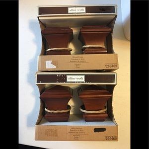 Allen & Roth Mahogany wood finials NIB (2)sets